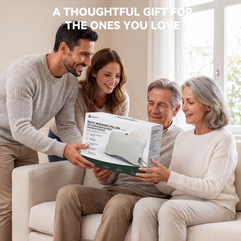 reliefRX Dual Motor Back Massager Pillow with Heat - White