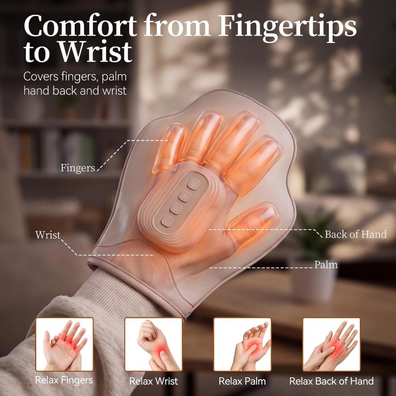 reliefRX Hand Massager with Heat, Compression & Individual Fingers reliefRX Hand Massager with Heat, Compression & Individual Fingers